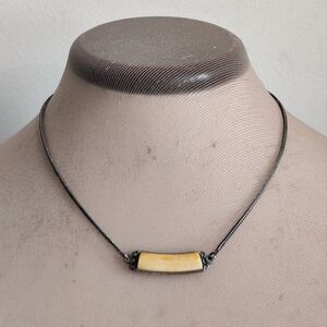 Antique Pre-Ban Ivory And Sterling Silver Foxtail Chain Necklace